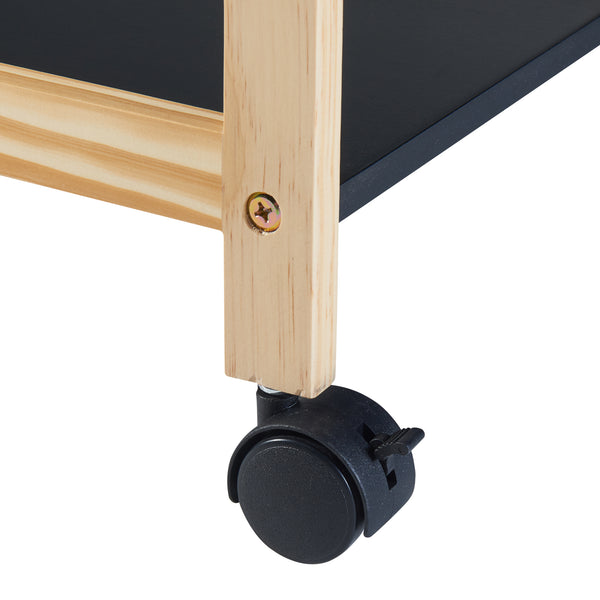 Carrello Dønna 61x51x36cm Nero/Color legno [en.casa]