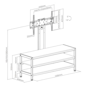 Supporto TV con tavolino TV Stockholm 120x40x108 cm [pro.tec]