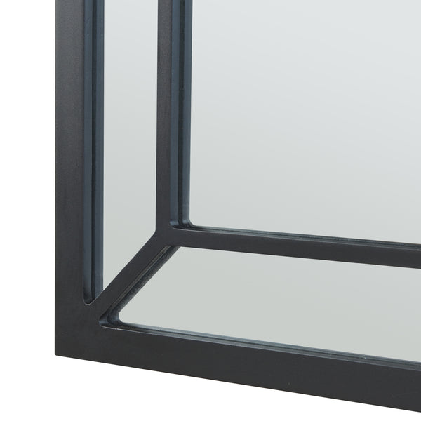 Specchio da Parete Puolanka 90 x 60 cm Cornice in MDF Nero [en.casa] 