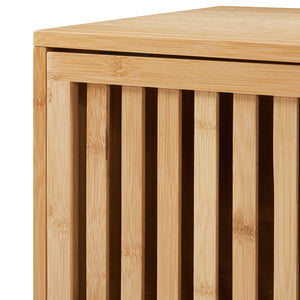 Comodino in Bambù Ypäjä con Scomparto Chiuso e Aperto - Naturale [en.casa]