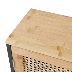 Pensile bagno Tervola 60x60x20 cm Nero/Bambù [en.casa]