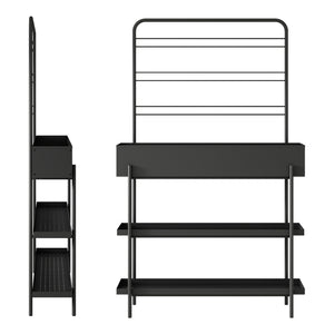 Porta piante da esterno Aalsmeer in metallo 154x96x24 cm nero [casa.pro]