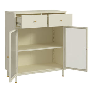 Sideboard Lindau Acciaio 97x80x40 cm Bianco crema [en.casa]