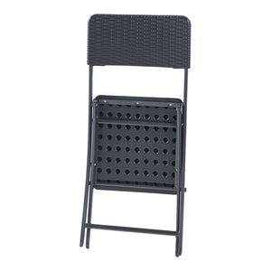 Set di sedie pieghevoli Mark 2 pz. effetto rattan, nero [en.casa]