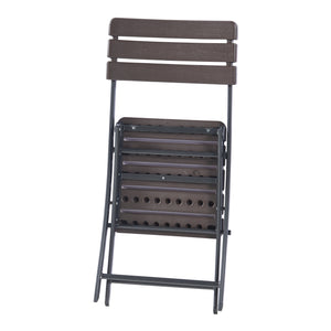 Set di sedie pieghevoli Lillestrøm 2 pz. effetto legno, marrone scuro [en.casa]