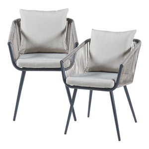 Set di mobili da giardino Abriola 3 pz. Grigio [casa.pro]