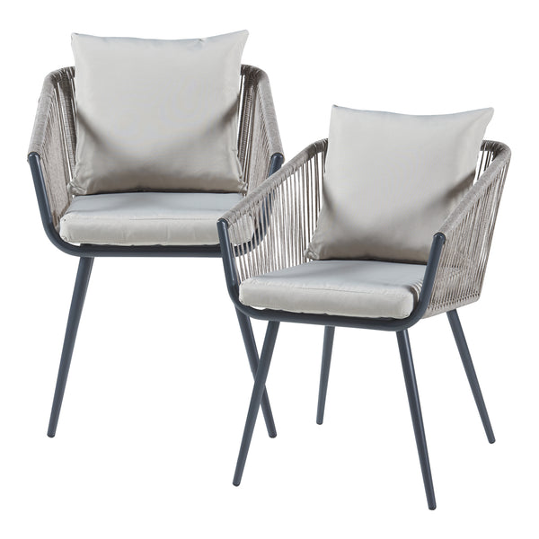 Set di mobili da giardino Abriola 3 pz. Grigio [casa.pro]
