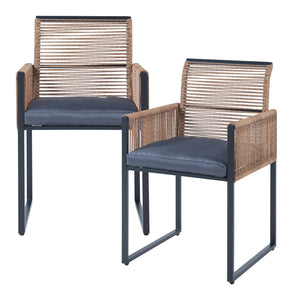 Set di mobili da giardino Accadia 3 pz. Nero/Marrone [casa.pro]