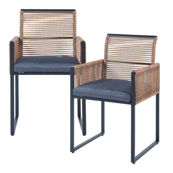 Set di mobili da giardino Accadia 3 pz. Nero/Marrone [casa.pro]