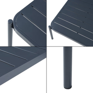 Set di mobili da giardino Accettura 3 pz. Alluminio Grigio [casa.pro]