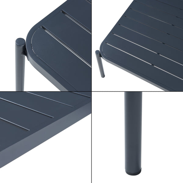 Set di mobili da giardino Accettura 3 pz. Alluminio Grigio [casa.pro]