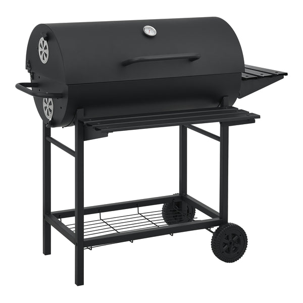 Carrello da barbecue Armento 95x108x61cm Nero [casa.pro]