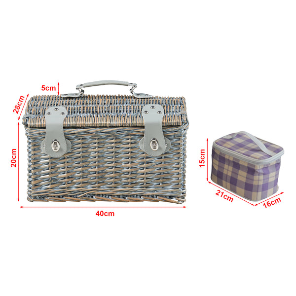 Cesto da picnic Folldal per 2 persone 40x28x25 cm [casa.pro]