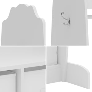 Guardaroba per bambini Moskenes 107x95x61 cm Bianco [en.casa]