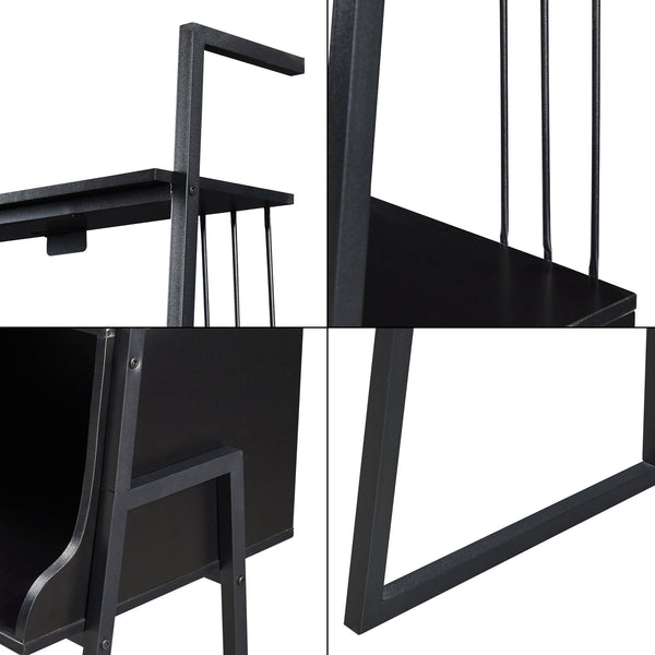 Scrivania Storfjord a Scala con Ripiani - Nero [en.casa]