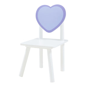 Gruppo di sedute per bambini Siljan con design a cuore Bianco/Lilla [en.casa]