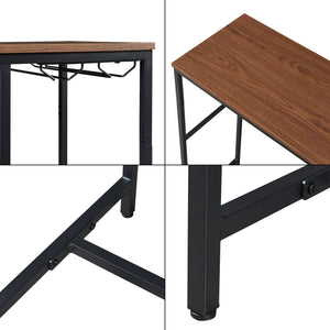 Banco bar Trøndelag 120x40x105 cm con portabottiglie per 15 bottiglie [en.casa]