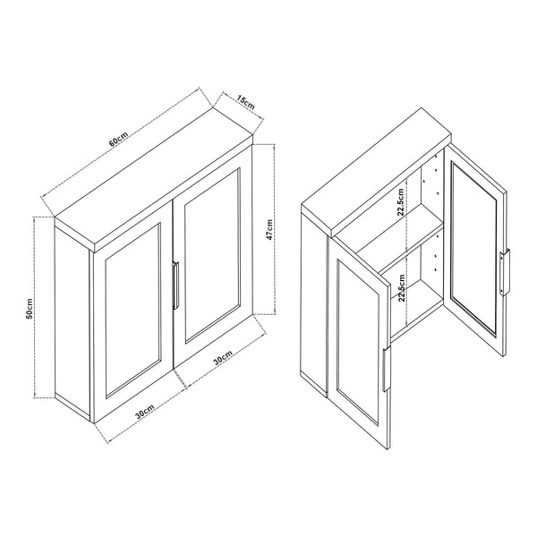 Set mobili da bagno Namsskogan 4 pz. effetto noce [en.casa]