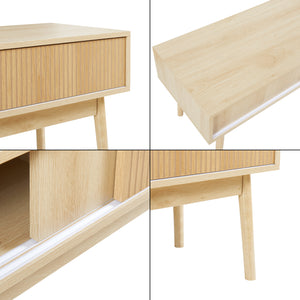 Mobile TV Landskrona 115x40x48 cm con due ante scorrevoli effetto quercia [en.casa]