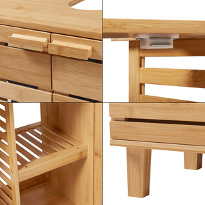 Mobile sottolavabo Epind 60x66x30 cm Bambù Naturale [en.casa]