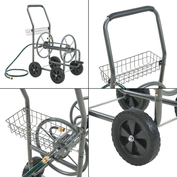 Carrello Avvolgitubo Gelibolu in Acciaio 84 x 48 x 93 cm pro.tec