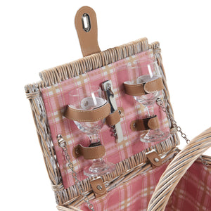 Cestino da Picnic Bucchianico per 2 Persone in Vimini con Accessori e Coperta casa.pro