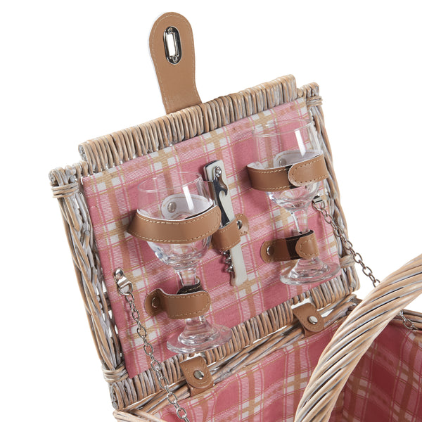 Cestino da Picnic Bucchianico per 2 Persone in Vimini con Accessori e Coperta casa.pro