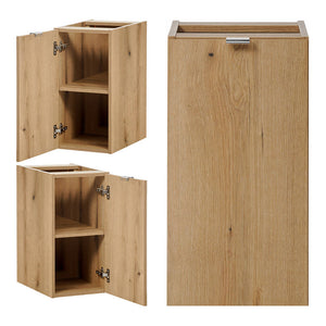 Set Newport Mobile Pensile Sottolavabo a 3 Ante con Specchio LED e Lavabo Ovale - Effetto Rovere [en.casa]