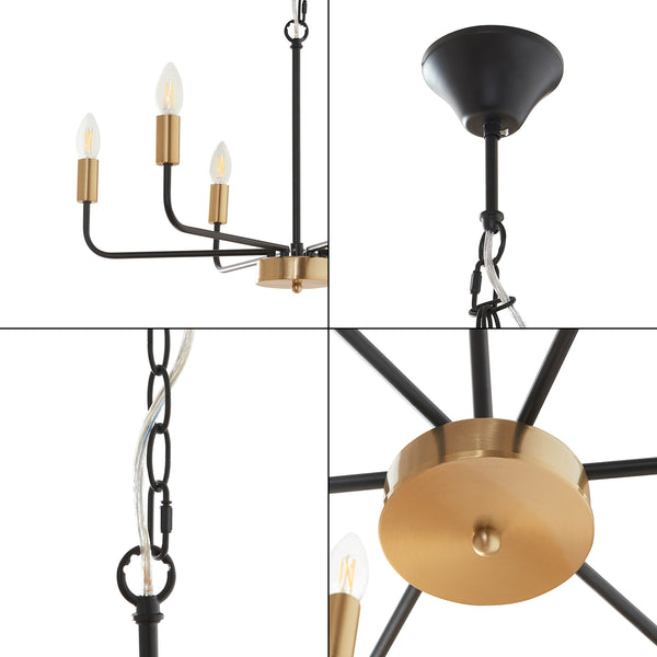 Lampadario Bishop Metallo Nero/Ottone [lux.pro]