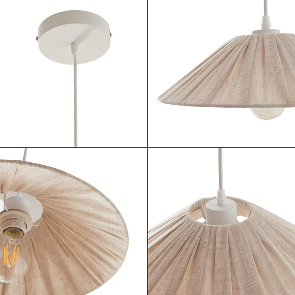 Lampada a sospensione Bridge Bianco/Beige [lux.pro]