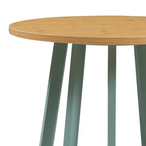 Tavolino laterale Lensuu 48xØ48 cm Verde pastello/Quercia [en.casa]