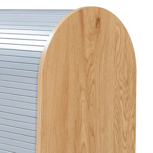 Armadietto con Anta a Serrandina Kavlinge 80x60x40 cm Naturale / Grigio [en.casa]