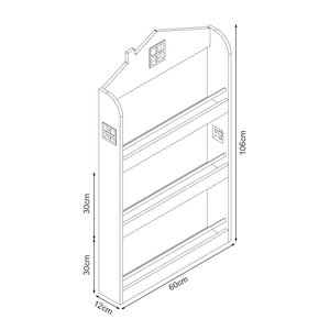 Libreria per bambini Vipsali 106x60x12 cm Verde menta/Bianco [en.casa]
