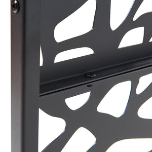 Parete divisoria interna Poskind acciaio 200x100x50 cm nero [casa.pro]