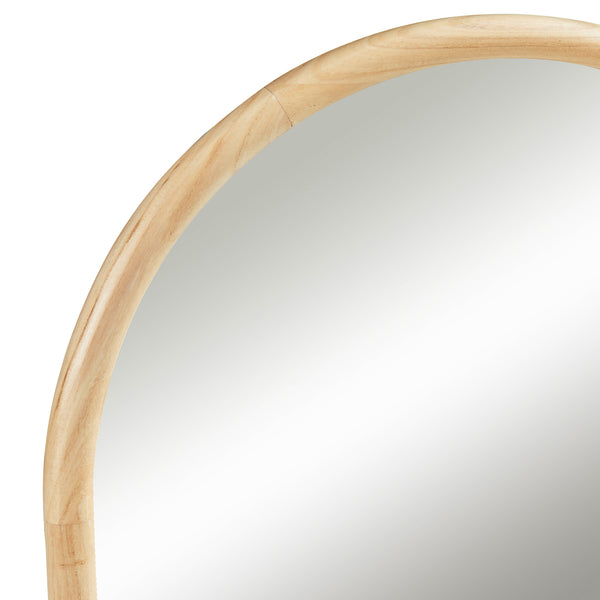 Specchio da Parete Podena con Cornice Arcuato 90x60 cm Legno Naturale [en.casa] 