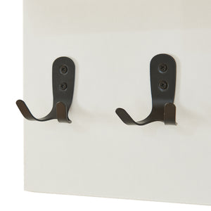 Appendiabiti a Parete Botaruvn con Ripiani e Ganci Doppi 34 x 59 x 13 cm - Beige / Bianco [en.casa]