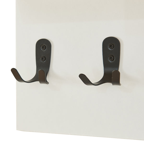 Appendiabiti a Parete Botaruvn con Ripiani e Ganci Doppi 34 x 59 x 13 cm - Beige / Bianco [en.casa]