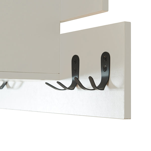 Appendiabiti a Parete Vänd con Scomparto Aperto 32 x 60 x 14 cm - Bianco [en.casa]