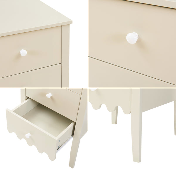 Cassettiera Luspoo con 4 cassetti 82x40x40 cm Bianco crema [en.casa]