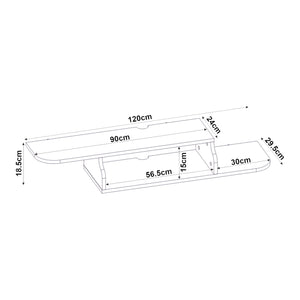 Mobile TV sospeso Kershaby 120x30x19 cm Bianco [en.casa]
