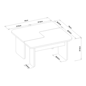 Tavolino da salotto Boneksbelt 2 pz. colori arenaria e travertino [en.casa]