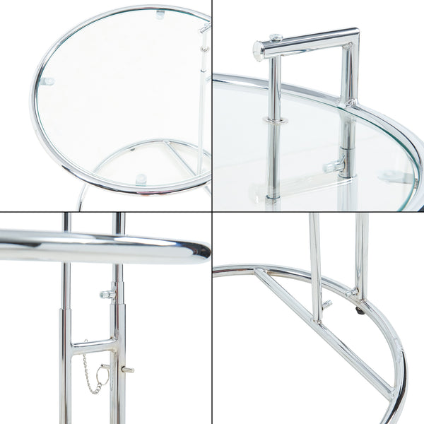 Tavolino Stare con Piano Rotondo Ø50 Regolabile in Altezza tra 57-77 cm [en.casa]
