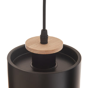 Lampada a sospensione Posdand 130x90x14 cm Legno/Nero [lux.pro]