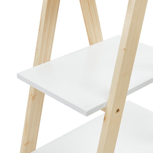 Scaffale a Scala per Cameretta Vanlilu Libreria Bassa per Bambini 145x65x32 cm Naturale / Bianco [en.casa] 