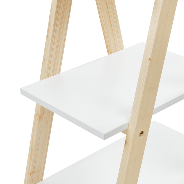 Scaffale a Scala per Cameretta Vanlilu Libreria Bassa per Bambini 145x65x32 cm Naturale / Bianco [en.casa] 