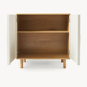 Sideboard Ferrersp con 2 ante 80x80x40 cm effetto quercia/colore sabbia [en.casa]