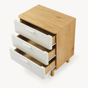 Cassettiera Ferrersp a 3 Cassetti Comò 70 x 60 x 40 cm - Effetto Rovere / Avena Oatmeal [en.casa]