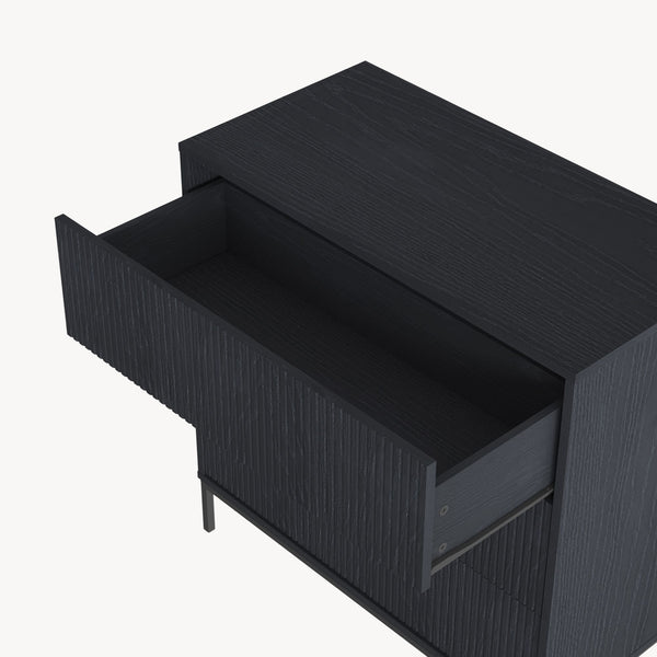 Cassettiera Nykapin Comò a 3 Cassetti 80 x 80 x 40 cm - Nero [en.casa]
