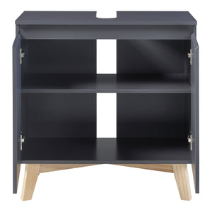 Set mobili da bagno 5 pezzi Overath Grigio [en.casa]