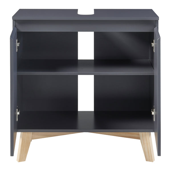 Set mobili da bagno 5 pezzi Overath Grigio [en.casa]